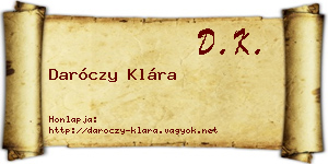 Daróczy Klára névjegykártya