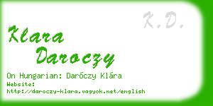 klara daroczy business card